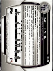 2023 Bowman Chrome Cade Denton 1st Purple Refractor /250 Rockies #BDC-22