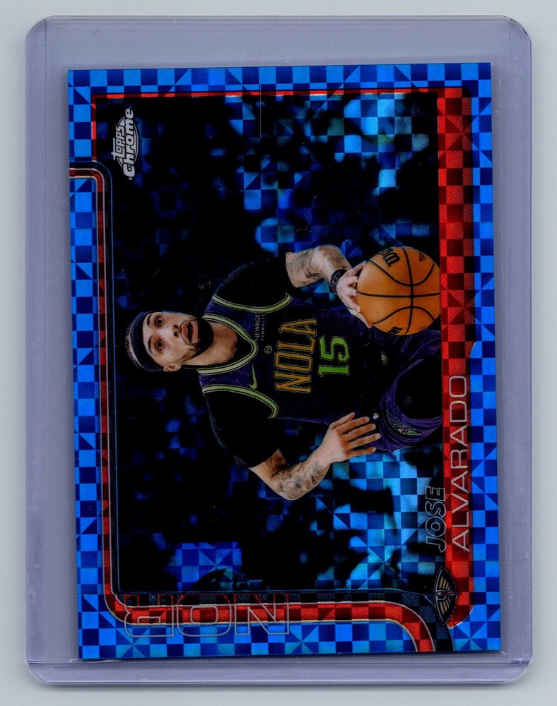 2025-26 Topps Chrome #144 Jose Alvarado Blue X-Fractor
