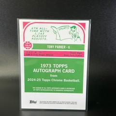 2024-25 Topps Chrome Tony Parker 1973 Geometric Red 2/5 SSP Autograph Spurs