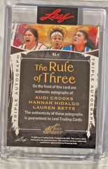 2026 LEAF ART OF SPORT AUDI CROOKS HANNAH HIDALGO LAUREN BETTS AUTO TRUE 1/1