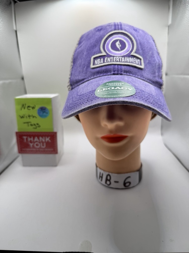 NBA Entertainment Legacy Purple Gray Mesh Trucker Snapback Hat NWT Cap