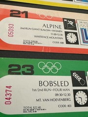 Lot of 3, Lake Placid Winter Olympics 1980 ticket stubs Ski, Bobsled , Alpine