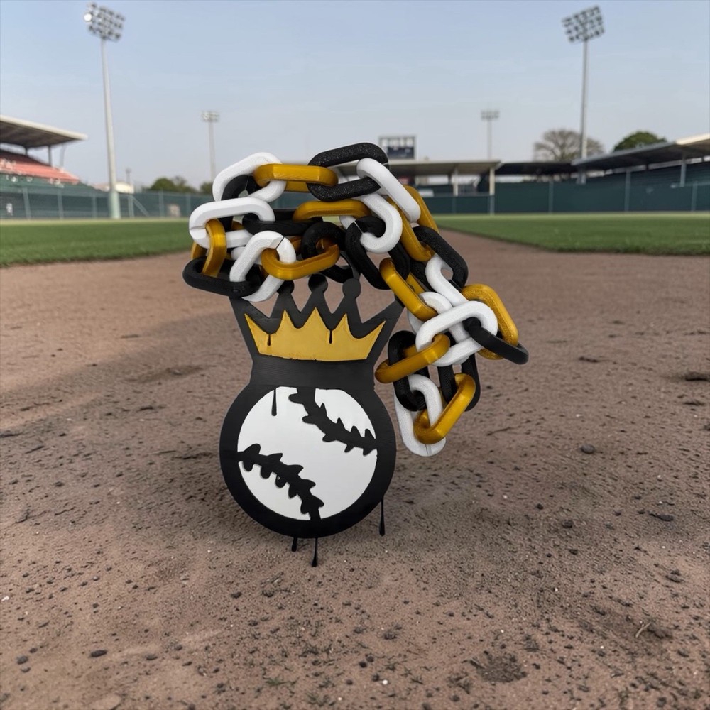 3D Printed Baseball Crown Drip Chain Necklace Hype Oversized Custom MVP Gift