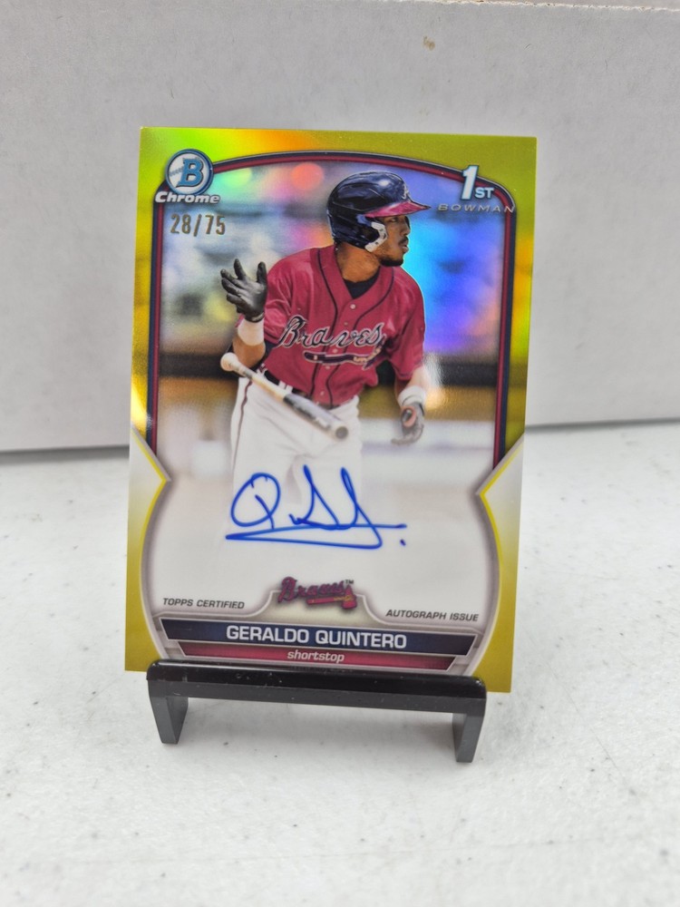 2023 Bowman Chrome Geraldo Quintero Prospect Autographs Yellow Refractor #/75