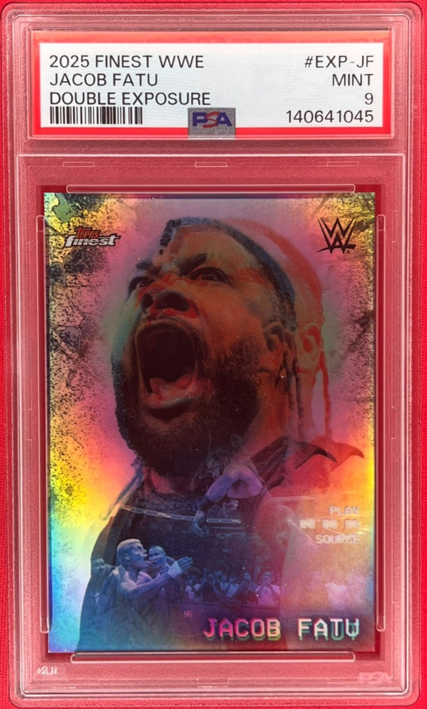 JACOB FATU PSA 9 SSP Case Hit – Double Exposure 2025 Topps Finest WWE #EXP-JF
