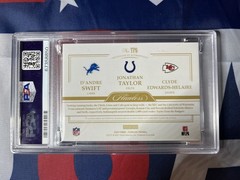 2020 Panini Flawless SWIFT TAYLOR HELAIRE /10 SAPPHIRE TRIPLE PATCHES #TP6 PSA 9
