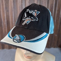 San Jose Sharks Reebok Hat Adjustable New NHL Blue Black White