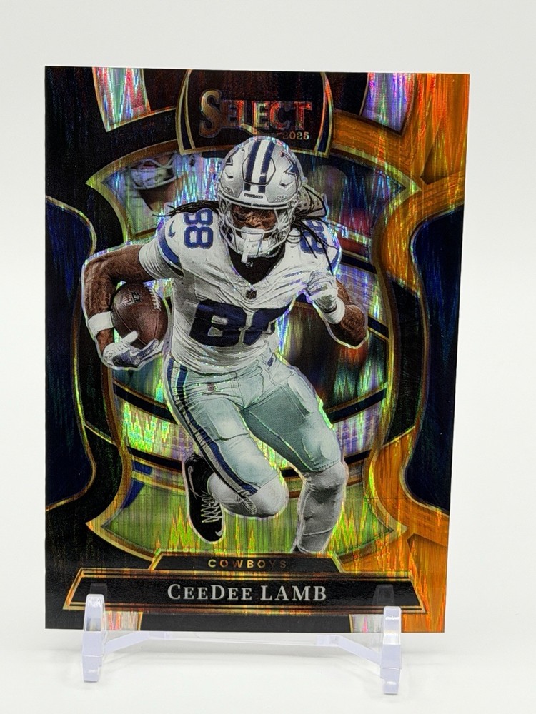 2025 Panini Select Ceedee Lamb Black And Orange Shock Prizm #98 DALLAS COWBOYS