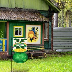 St. Patrick&rsquo;s Day Garden Flag 12.8×18.8&Prime; Green Gold Coin Pot Yard Flag Double-