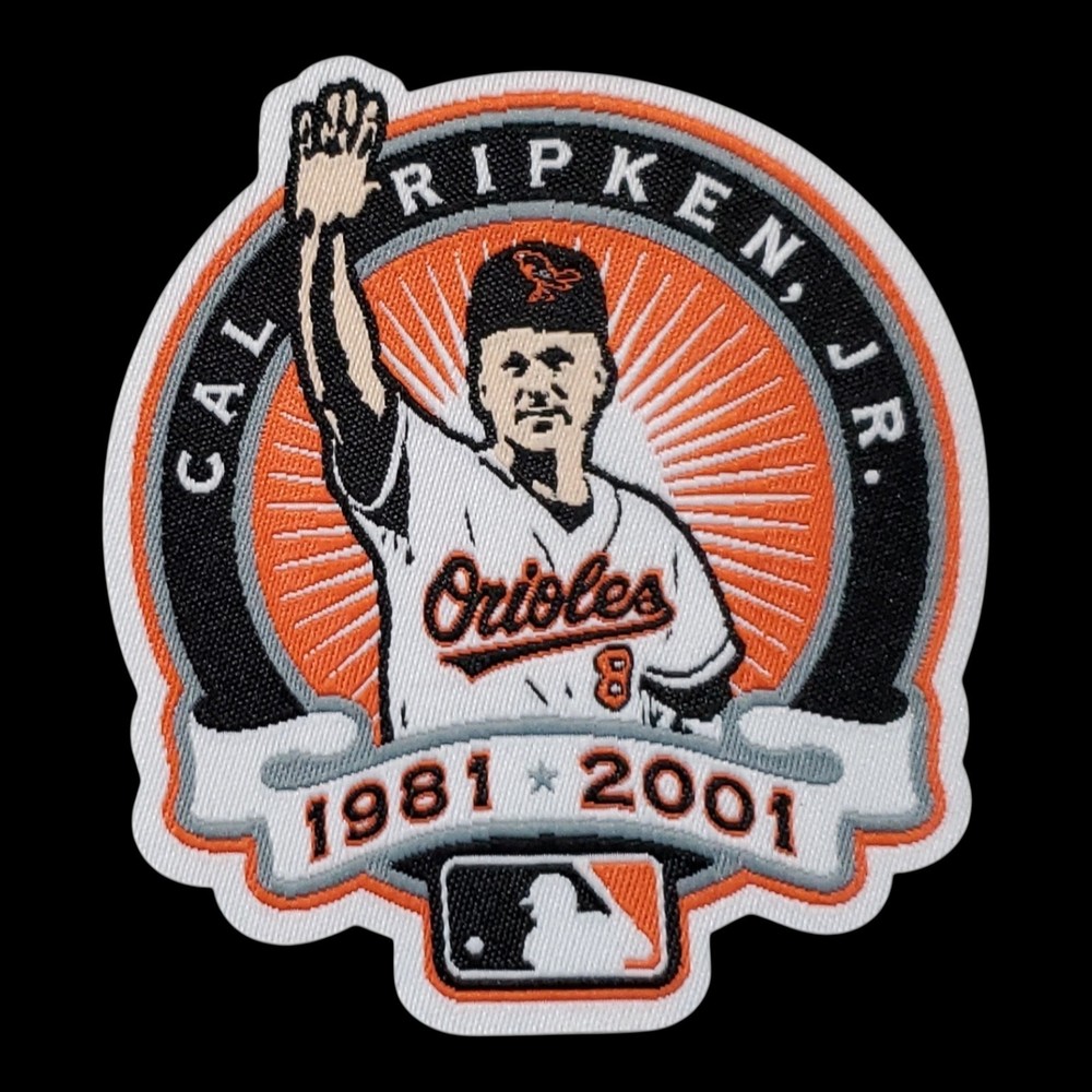 Vtg Baltimore Orioles Cal Ripken Jr. Commemorative Woven Patch. MLB. Iron On. 3&Prime;