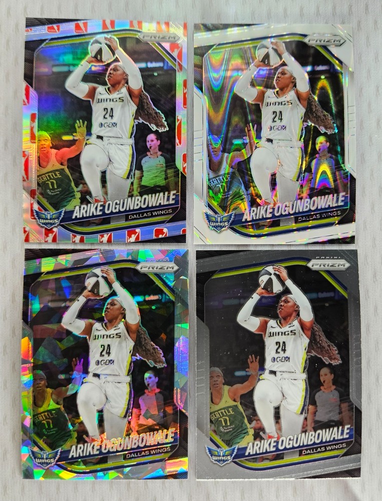 2025 WNBA Prizm-Arike Ogunbowale-Logo/White Seismic/Ice/Base Prizms-Lot of 4