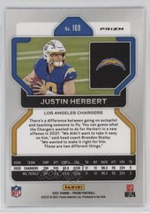 2021 Panini Prizm Red Ice Prizm Justin Herbert #169 1ht8