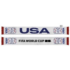 FIFA World Cup 2026 USA Scarf Official White Blue Red Unisex 26