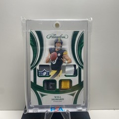 Will Howard 2025 Panini Flawless – Quad NFL Shield Steelers (RC) /5 Emeral