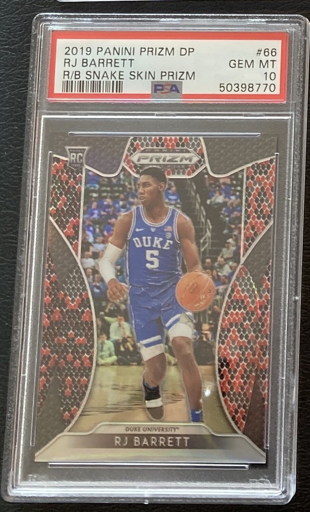 2019-20 Panini Prizm DP RJ Barrett RC Snake Skin Prizm PSA 10 POP 5 Red Black