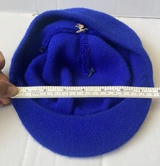 VTG CHILD 22.5” Dodgers Baseball Script Logo MLB Knit Hat Blue Newsboy Brim Pom