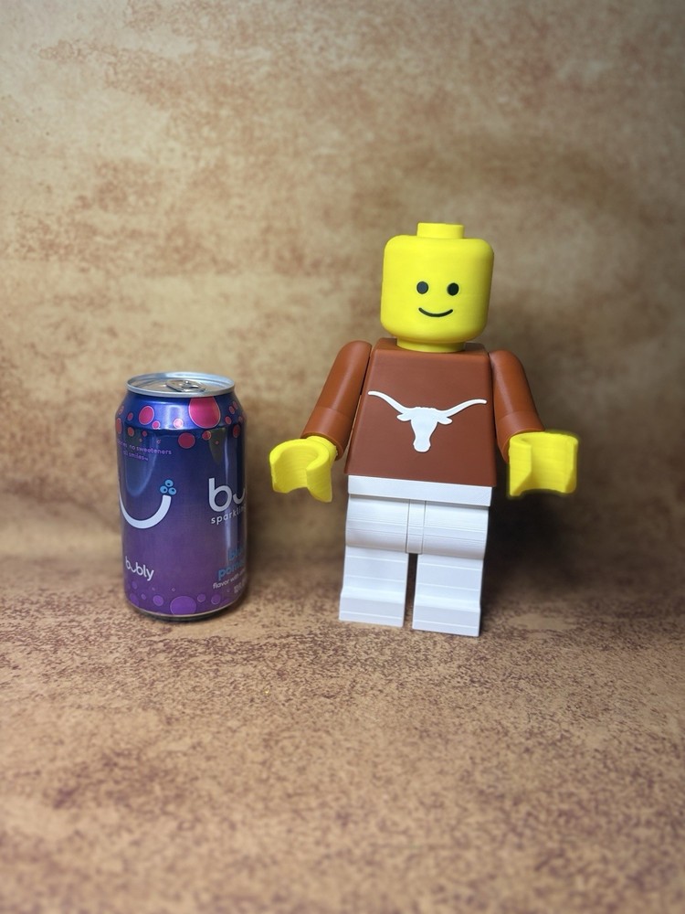 Texas Longhorns 8” LEGO Mini Figure Custom 3D Printed Any Team Any Logo Man Cave