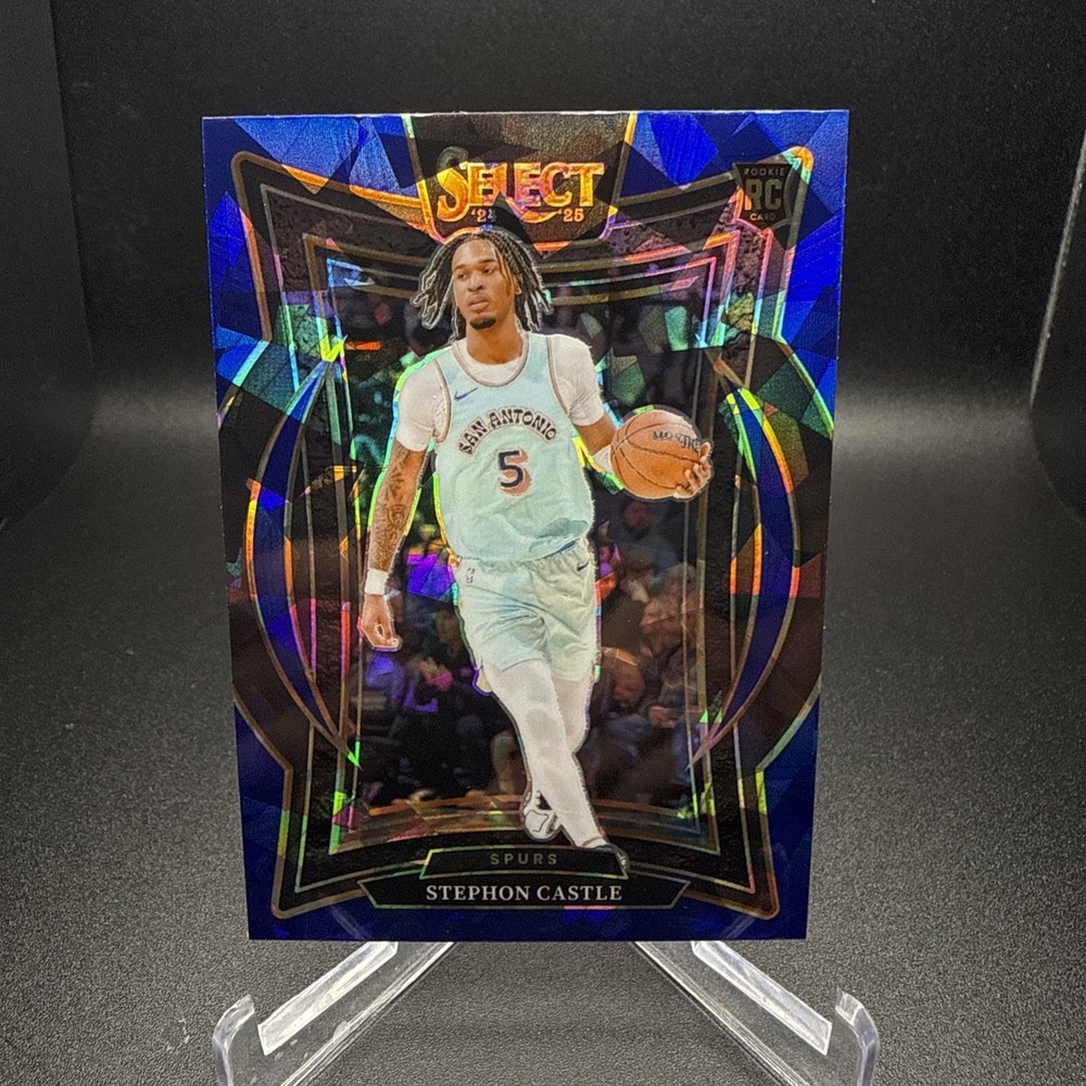 Stephon Castle 2024-25 Select – Concourse #72 Blue Cracked Ice Prizm (RC) Spurs