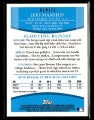 2008 Bowman Chrome #BCP172 Jeff Manship Prospects