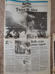 Chicago Tribune News June 15 – June 19 – 1992- NBA Bulls Champs Twice As Nice