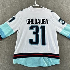 Seattle Kraken Jersey Mens M White Blue Philipp Grubauer #31 NHL Fanatics