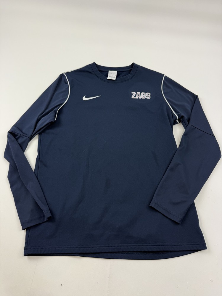 Gonzaga Bulldogs Shirt Mens Large Blue NCAA Basketball Nike Dri-Fit Long Sleeve