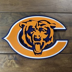 Chicago Bears 3D Printed Logo Sign NFL Wall Art And Man Cave Bar Decor Gift
