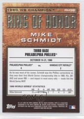 2009 Topps Ring of Honor Mike Schmidt #RH32 HOF sh7