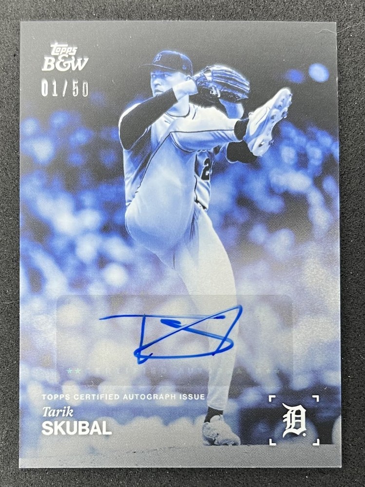 2025 Topps Black & White Tarik Skubal Dodgers Tigers Autograph Auto Blue /50
