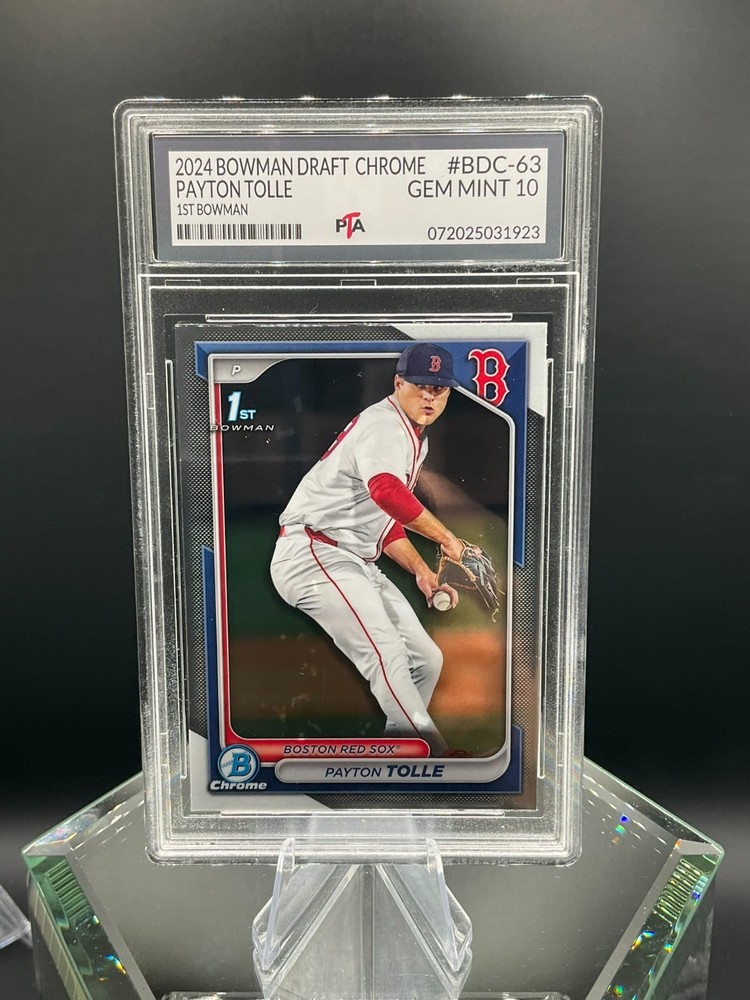 2024 Bowman Draft Chrome BDC63 PAYTON TOLLE 1ST BOWMAN RED SOX GEM MINT PTA 10🔥