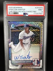 2025 Bowman Winston Santos Chrome Auto HTA Choice Refractor 1st /150 PSA 9