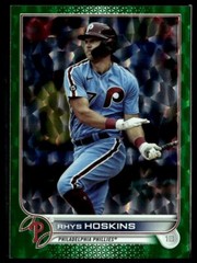 2022 Topps 523 Rhys Hoskins Philadelphia Phillies Green Foil 294/499 Card