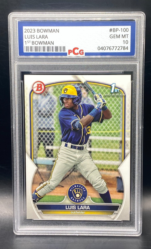 2023 Bowman LUIS LARA 1st Bowman #BP-100 PCG 10 GEM MT 💎Call Up Brewers
