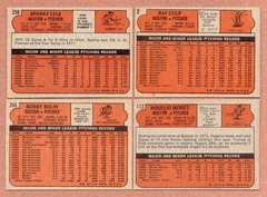 1972 Topps (4) Red Sox #2 Culp #113 Moret #256 Lyle #266 Bolin (EX)