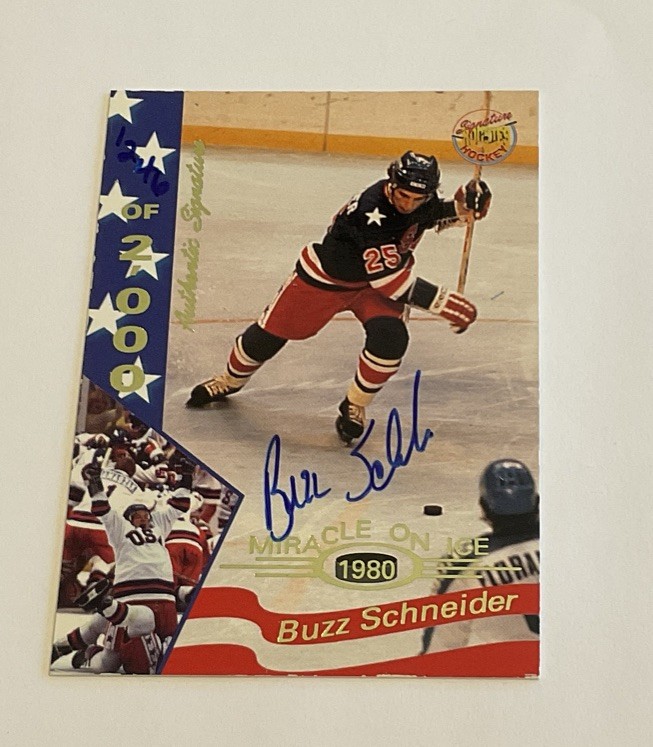 1995 Signature Rookies 1980 Miracle On Ice Set #30 Buzz Schneider Auto /2000