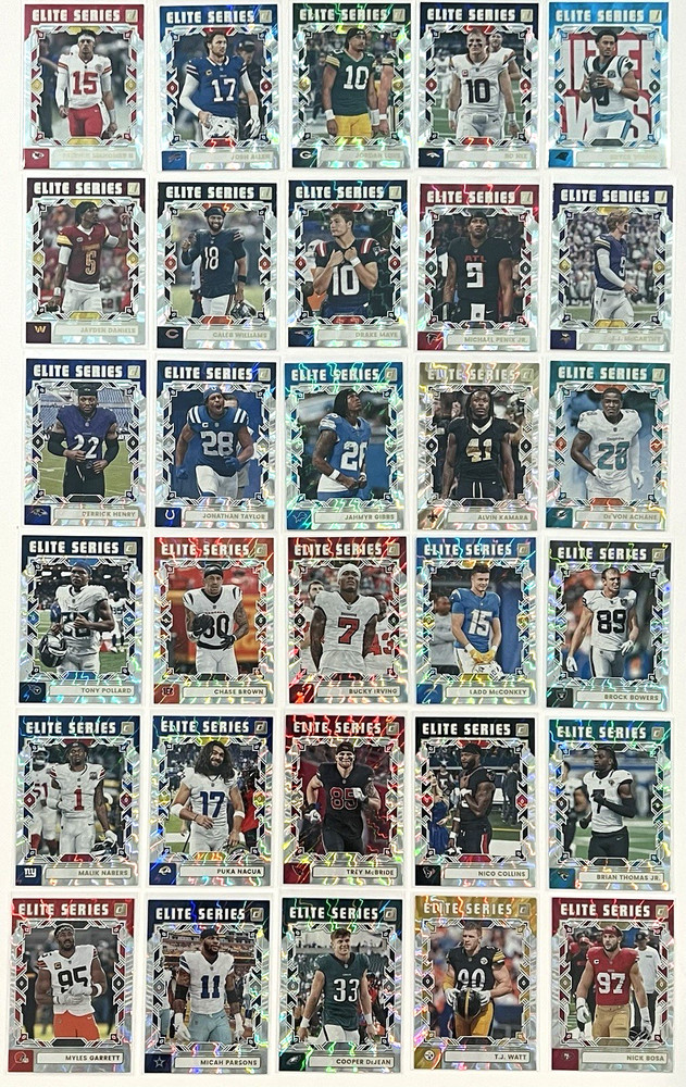 2025 Donruss The Elite Series Football Complete Set (30) Mahomes Allen Love