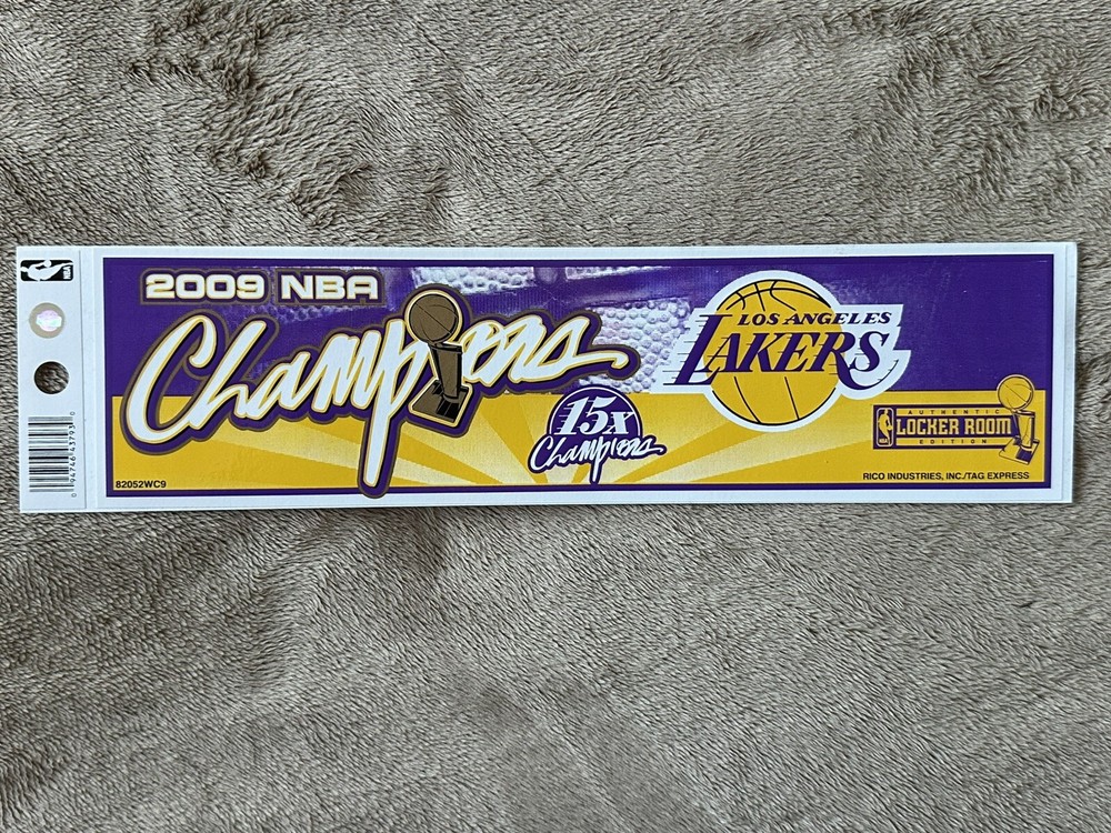 LOS ANGELES LAKERS 2009 NBA CHAMPIONS 11×3&Prime; BUMPER STICKER DECAL BRAND-NEW KOBE