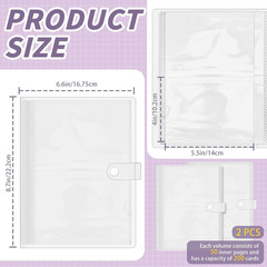 2 Pack 3×5 Index Card Holders with 400 Pockets, Plastic Sleeves, Organizer for