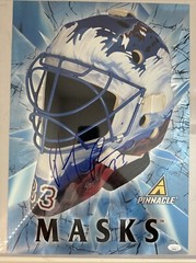 Patrick Roy Signed 1997 Pinnacle Masks Jumbo 13×18 JSA COA Colorado Avalanche