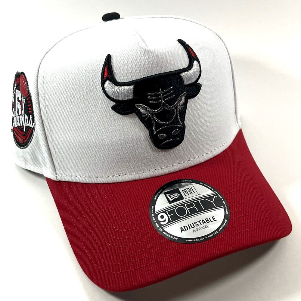 New Era Chicago Bulls Exclusive White Black Red 9FORTY A-Frame Snapback Hat Cap