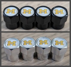 4pcs Metal Alloy Tire Air Valve Stem Caps MICHIGAN WOLVERINES