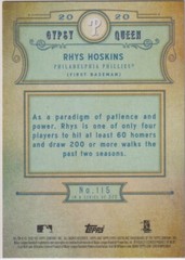 2020 Topps Gypsy Queen Rhys Hoskins Philadelphia Phillies Missing Nameplate