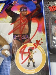5 Signed Wrestling Figure Lot WWE Arn Anderson Sandman Ryder Rotunda Cash JSA