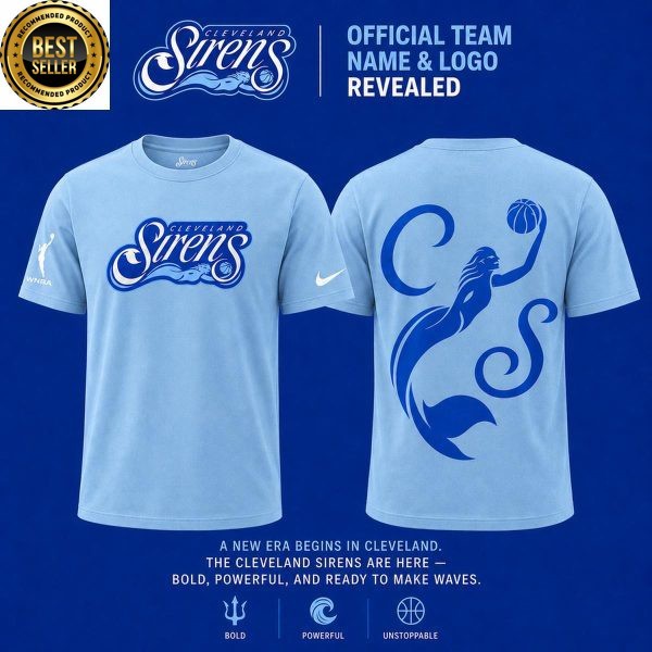 NEW! Cleveland Sirens 2026 New Logo T-Shirt Full Size