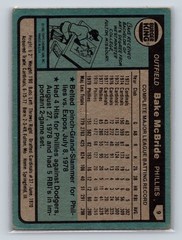 1980 Topps Burger King Philadelphia Phillies #9 Bake McBride