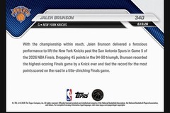 2026 Jalen Brunson NBA Topps NOW® Card 340 NBA FINALS MVP CHAMPIONS PRESALE GAME