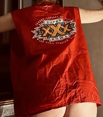 Logo Athletic Super Bowl XXX Red Sleeveless Sideline Vest Cape NFL 1996