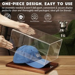 Hat Display Case Clear Acrylic Baseball Cap Display Box Stand UV Protection S…