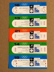 (5) 1980 Lake Placid Unused Olympic Ticket Lot – Hockey Luge XCountry Skating