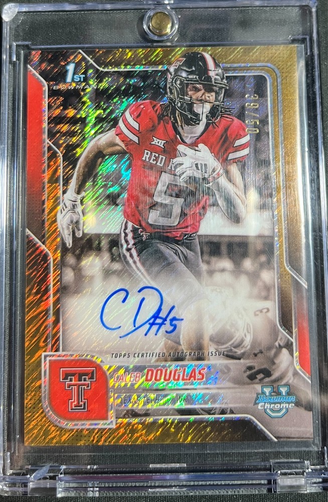 2025 TOPPS CHROME CALEB DOUGLAS AUTO SP /50 GOLD SHIMMER 1/1? 6’5 4.3 SPD TYREEK